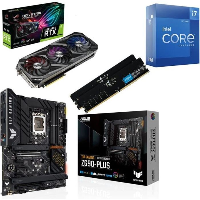 Kit PC gamer Asus Core I7 - 32 Go DDR5 - RTX3070TI
