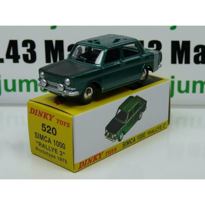 Dinky Toys Simca 1000 Rallye 2 – Prototype 1975 N°520, édition Atlas, Verte Capot Noir