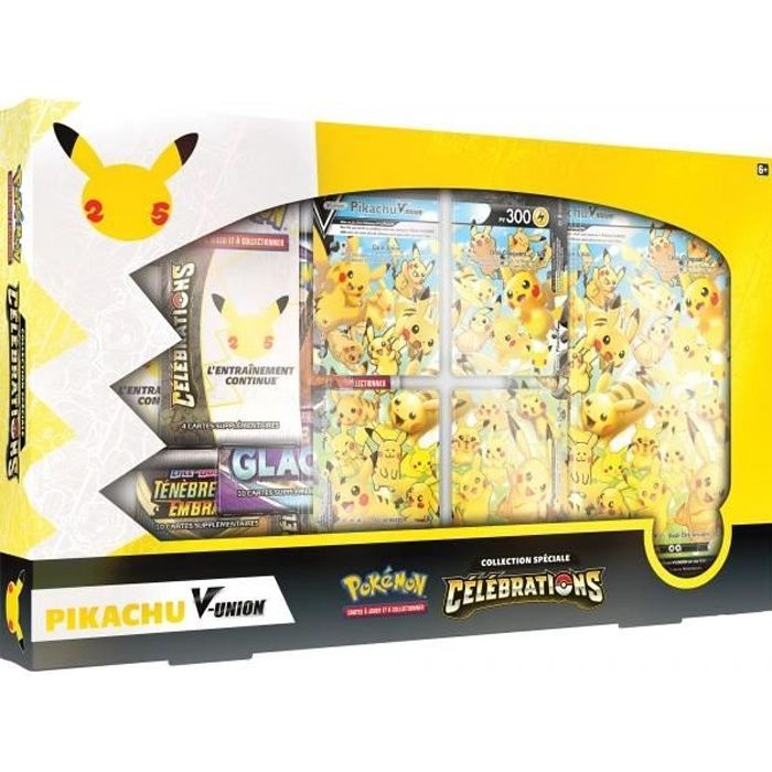 Pokemon Coffret Celebrations 25ans Pikachu V Union Collection Speciale Pokemon Cartes A Collectionner 25eme Anniversaire Cdiscount Jeux Jouets