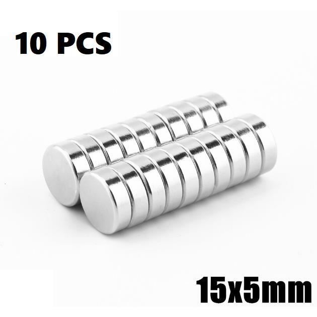 10PCS/LOT Magnets 15mm x 5mm Aimants Disques magnétiques NdFeB ...