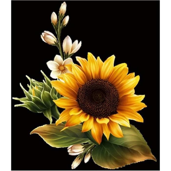Tournesols - diamant rond complet - 35x45cm