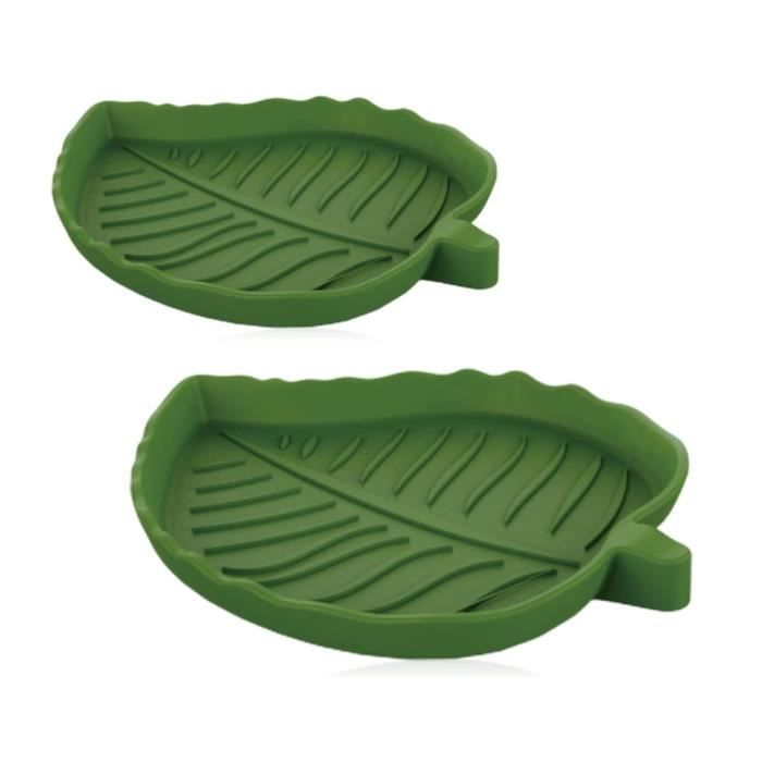 Abreuvoir pour Reptiles - Plat en Plastique - Forme de Feuille - Pour Tortues et Petits Animaux - Intérieur