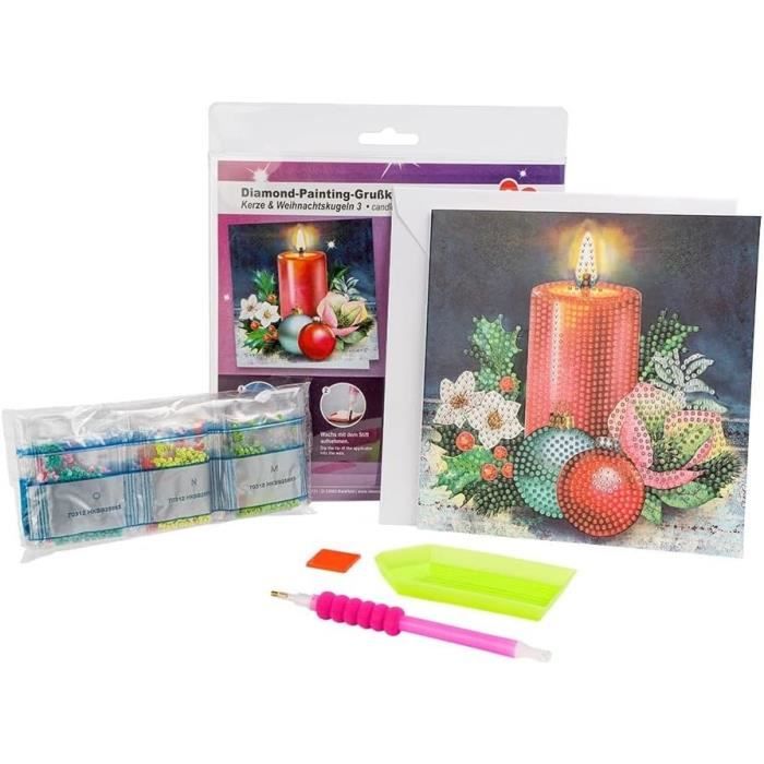 Ideen Mit Herz Carte De Vœux à Peinture Diamant - Édition Strass - 16 X 16 Cm - 370 G/m² - Avec Pierres, Enveloppe Et Outils (anémones Dans Vase