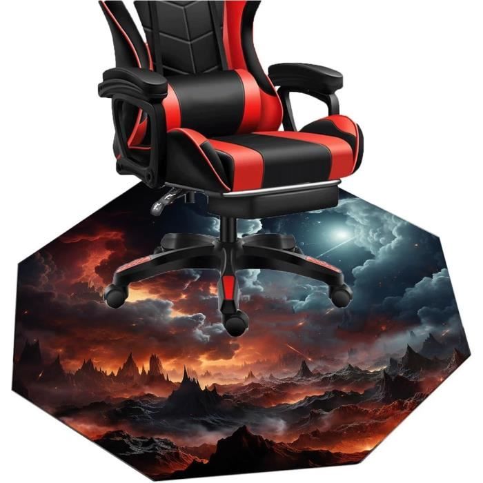Tapis De Protection Sol Rond 80cm Pour Chaise Bureau Gaming - Antidérapant, Gris/Noir/Rouge/Blanc