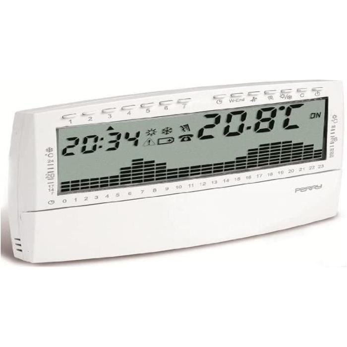 Thermostat Programmable Digital Hebdomadaire 3V Up&Down Couleur Blanc