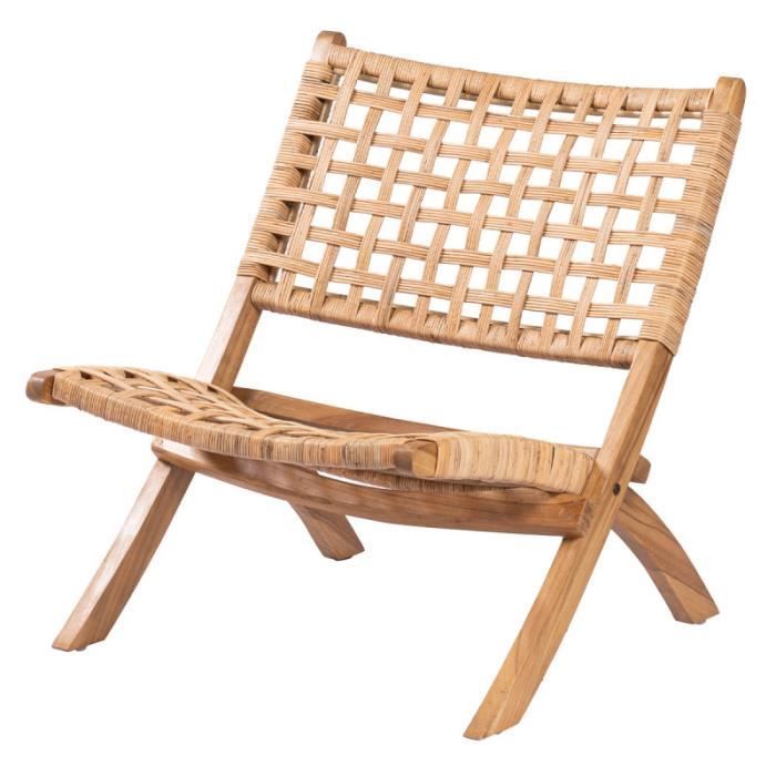 fauteuil davao - rotin/bois
