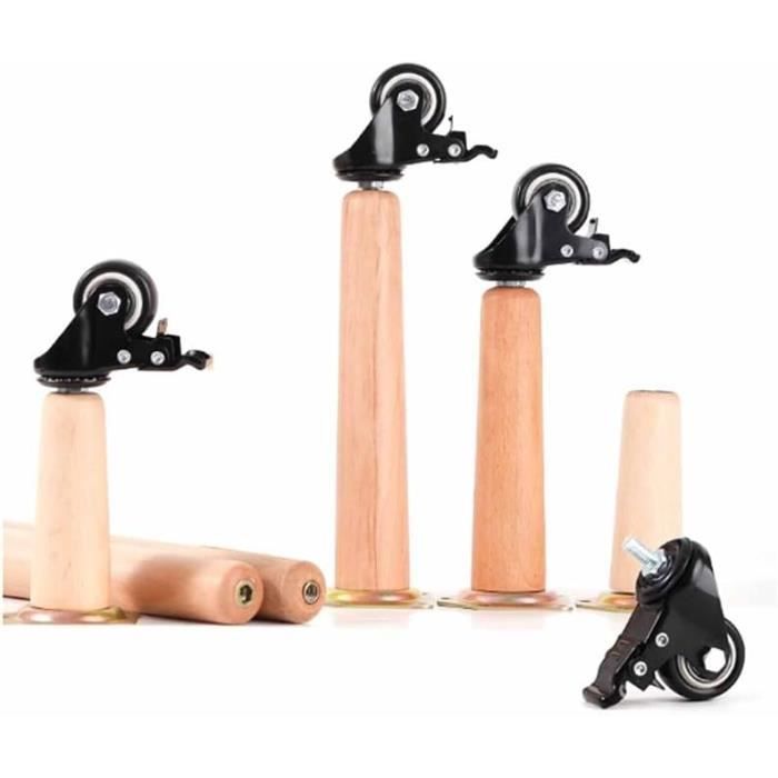 Lot De 4 Pieds En Bois à Visser Pour Petit Fauteuil - Marron - Marque VidaXL
