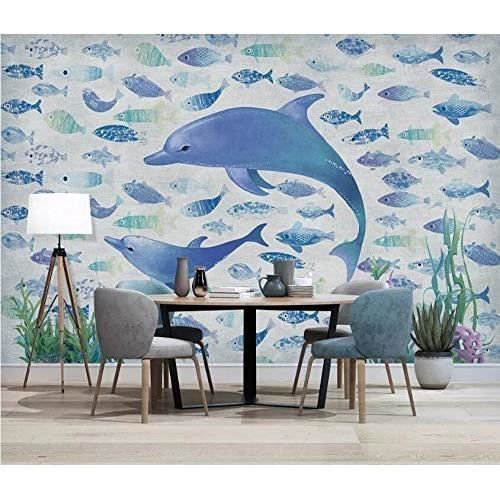 3D Bleu Dauphin WGA1445 Fond d'écran Mur Peintures Murales Amovible Murale