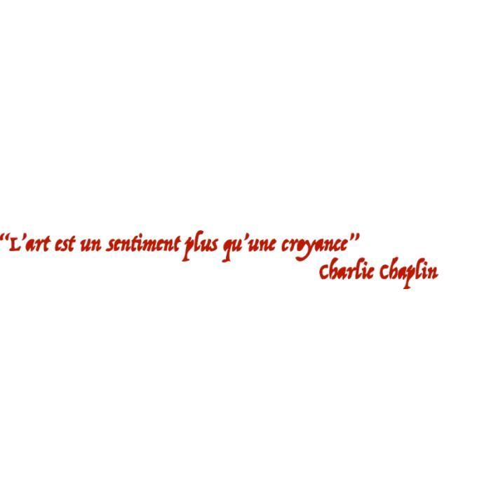 Stickers Citation Chaplin L Art Des Sentimentsrouge 24 X 180 Cm Cdiscount