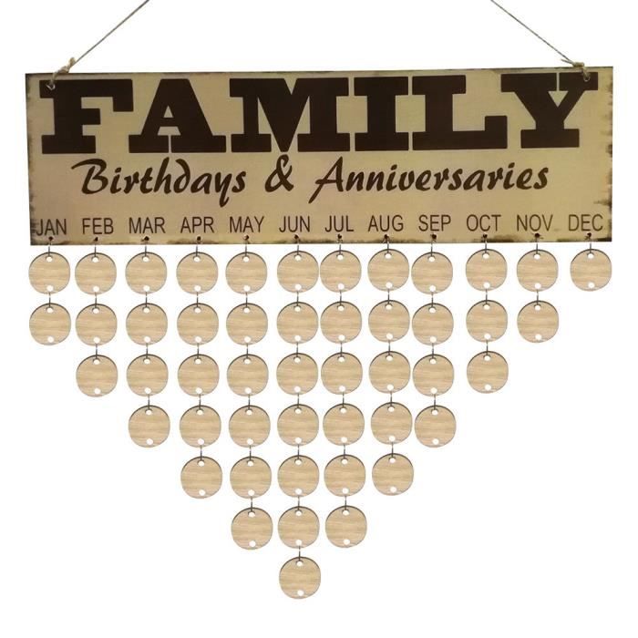 Panneau De Rappel D Anniversaire En Bois Bouleau Ply Plaque Signe Famille Et Amis Calendrier Diy Zhuangshi 796 Cdiscount Maison
