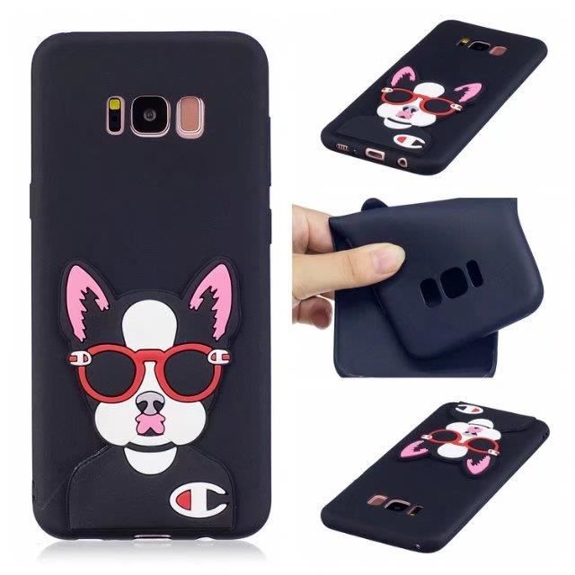 Coque Iphone 6s Plusdessin Animé Kawaii Mignon Chien Cool Noir Coquille Protection En Silicone Doux En Caoutchouc