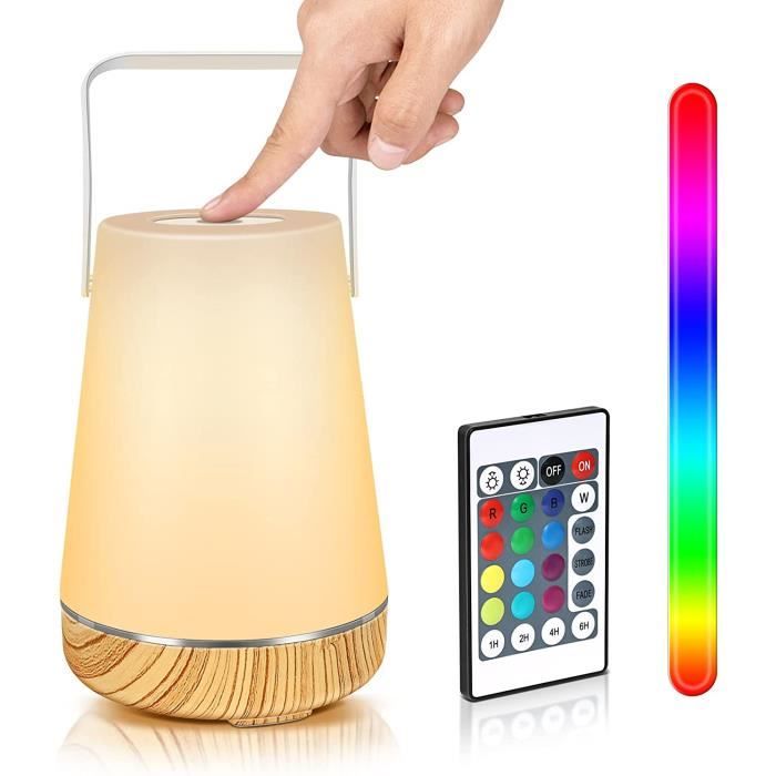 Lampe de Chevet Veilleuse Enfant 13 Couleurs RGB Lampe LED Nuit Tactile USB  Rechargeable Lampe de Table Portable [263] - Cdiscount Puériculture & Eveil  bébé