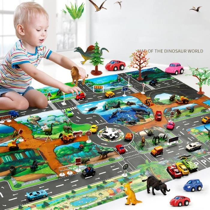Tapis D Eveil 100x130cm Trafic Route Dinosaure Monde Motif Tapis De Jeu Tapis Tapis Salle Decor Tapis De Jeu Puzzles Tapis Cdiscount Puericulture Eveil Bebe