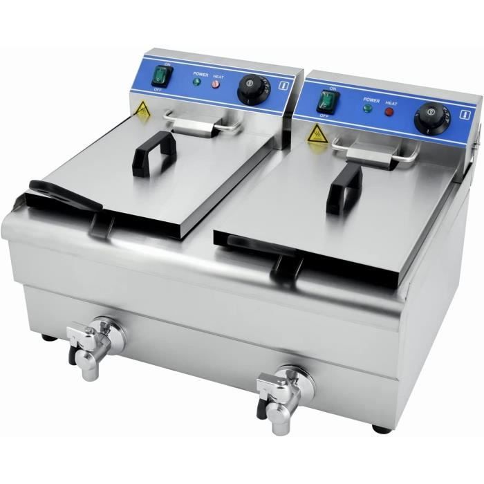 Friteuse électrique Professionnelle 2.5kW - 5.5L Inox (Neuf, 60-200°C)