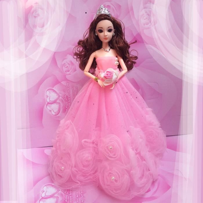 Vêtement pour poupée barbie, robe rose avec perles - Un grand marché