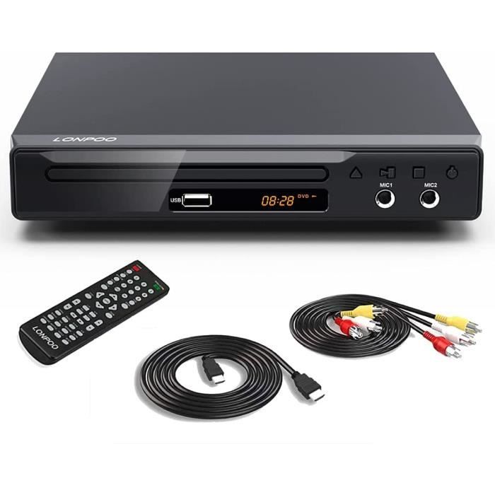 LECTEUR DVD PORTABLE Lecteur de DVD pour TV (Port HDMI- Peritel - AV,Entrée  USB,MIC Sortie),Coque Métallique HD DVD Player support - Cdiscount TV Son  Photo