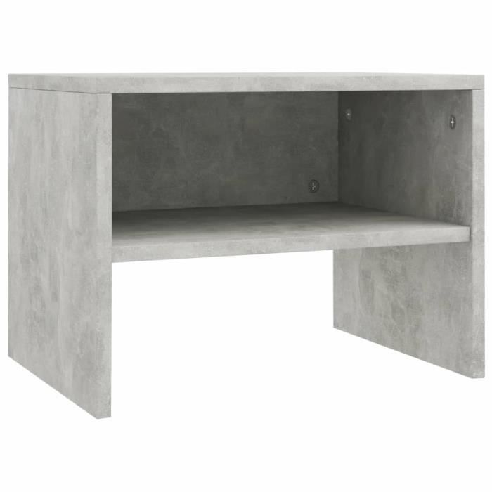 table de chevet table de salon bout de canapé contemporain - gris cement 40 x 30 x 30 cm aggloméré