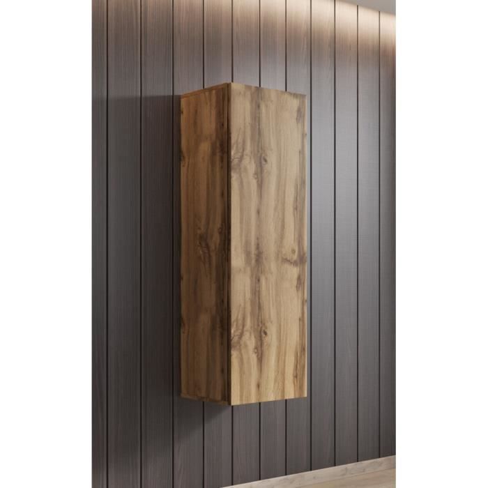 Armoire de rangement a suspendre FAY 120 cm Chene Wotan
