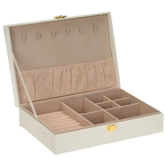 Boîte à bijoux - Home Styling Collection - CLASSIC - Velours - Bois - 28x19x7 cm