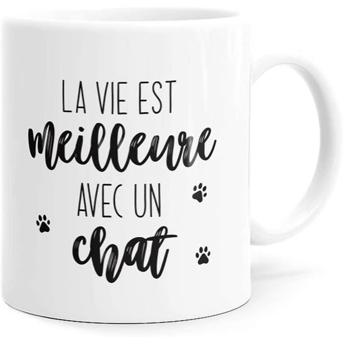 Mug Humour Chat Vie Meilleure Tasse Message Drole Animaux Idee Cadeau Original Amis Couple Enfant Collegue Frere 8x9 5cm 400 Cdiscount Puericulture Eveil Bebe