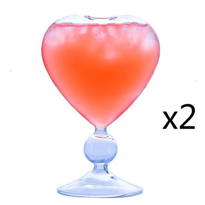 Verres A Cocktails Verre A Cocktail En Forme De Cœur Pour Amoureux Gobelet En Paille Creatif Pour Bar Type 2 Pcs Glass 2ml A La Cave Cdiscount