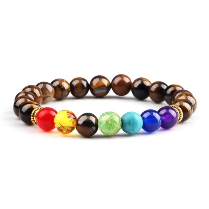 Bracelet Extensible Perles Lave 9mm Avec Bouddha - Unisexe - Pierre Naturelle Pour Méditation, Yoga - Cadeau Spiritualité