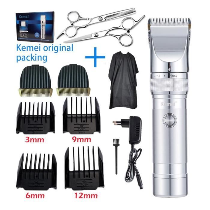 Tondeuse 3 En 1 Rechargeable USB Kemei KM-1506 - 6 Têtes, Coupe 0.5 à 12mm, Noir