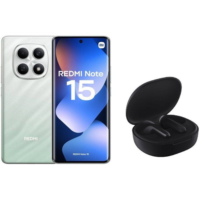 Xiaomi Redmi Note 15 RAM 6Go Stockage 128Go Vert Version Française + Écouteurs Sans Fil Xiaomi Redmi Buds 4 Lite Noir