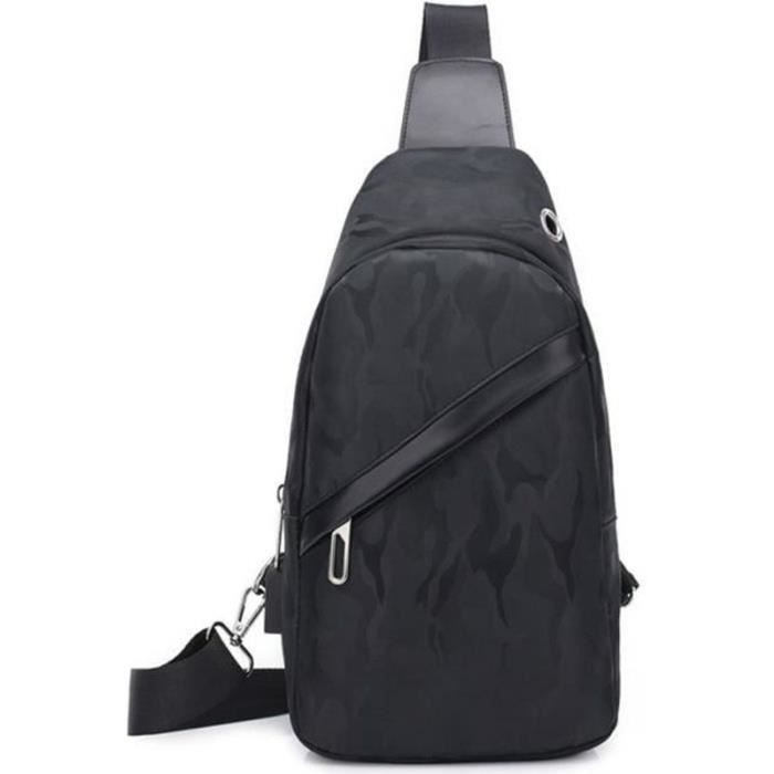 Sac De Poitrine Homme Imperméable - Sac à Bandoulière Avec Port USB, Léger, Pour Randonnée, Vélo, Voyage, Camping