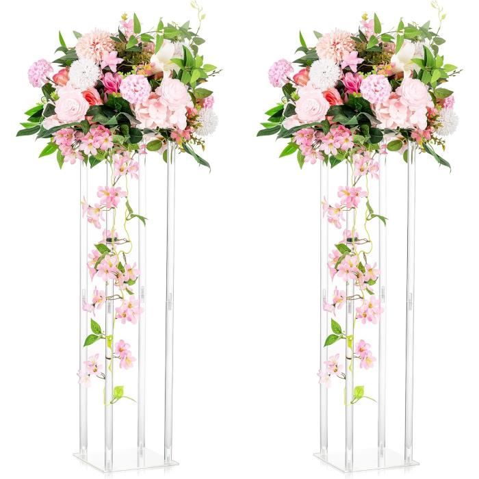 Koelaa Vase Acrylique Transparent - Style Nordique Incassable 30x10 Cm, Déco Moderne Et élégante Pour Fleurs Fraîches Ou Séchées !