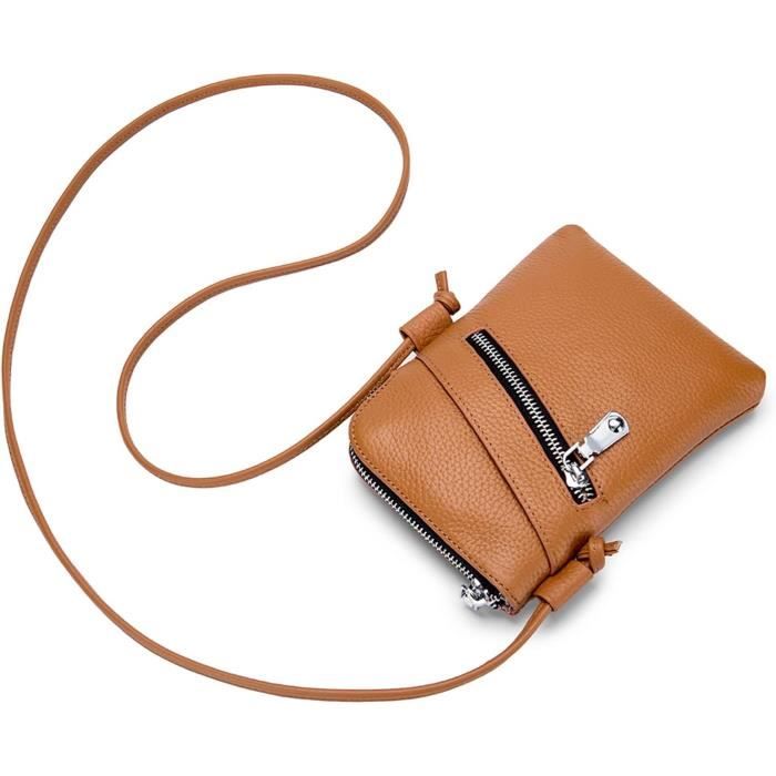 Sac Bandoulière Croix En Cuir Véritable WYE LEATHER Pour Femme - Multicolore, Taille Moyenne