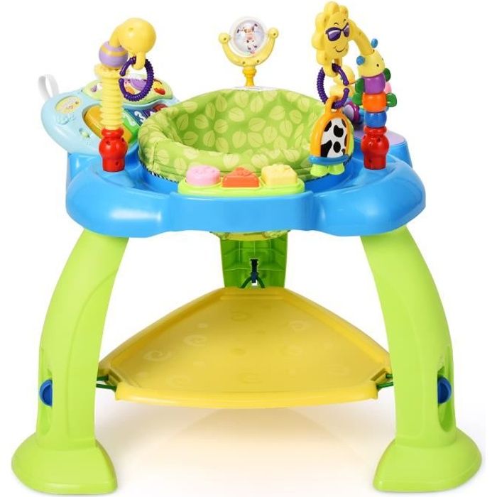 COSTWAY Trotteur Évolutif Bébé Musical 2 en 1 Table d'Activité Siège  Pivotant à 360 ° 3 Hauteurs Réglables 5 Jouets Sensoriels Bleu - Cdiscount  Puériculture & Eveil bébé