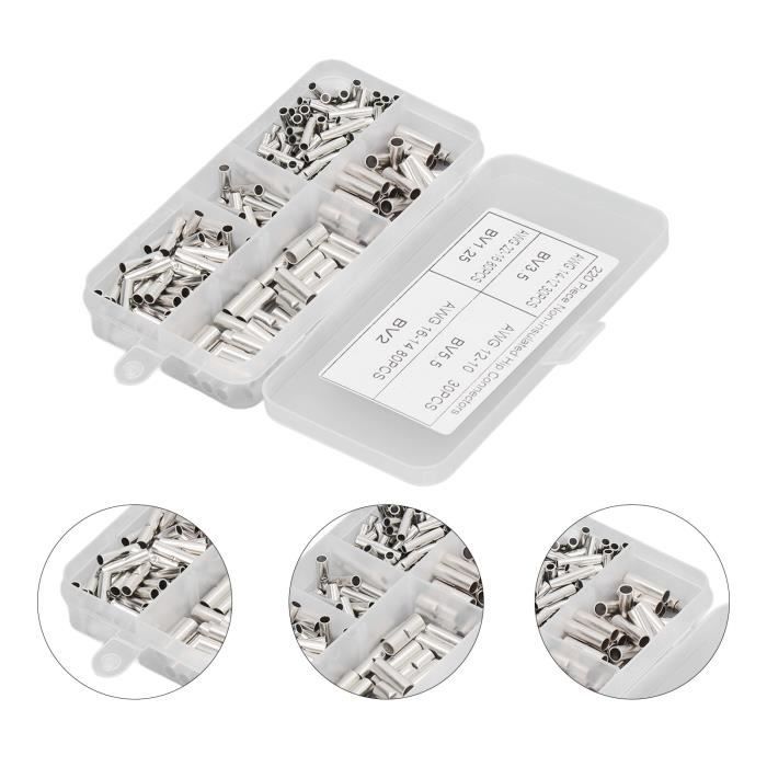 Lot De 150 Connecteurs Bout-à-bout Non Isolés BN1 Pour Câbles 22-16 AWG - Marque Uxcell, Couleur Argent