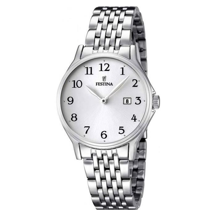 Montre analogique - Festina - F16748/1 - Acier inoxydable - Cadran gris - Étanchéité 5 ATM