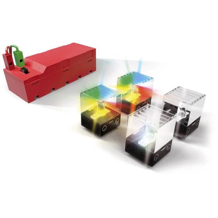 Fischertechnik LED Set PLUS 533877 - 2 LED Rainbow E 2 Bianchi Con Portabatterie, Per Effetti Luminosi Creativi