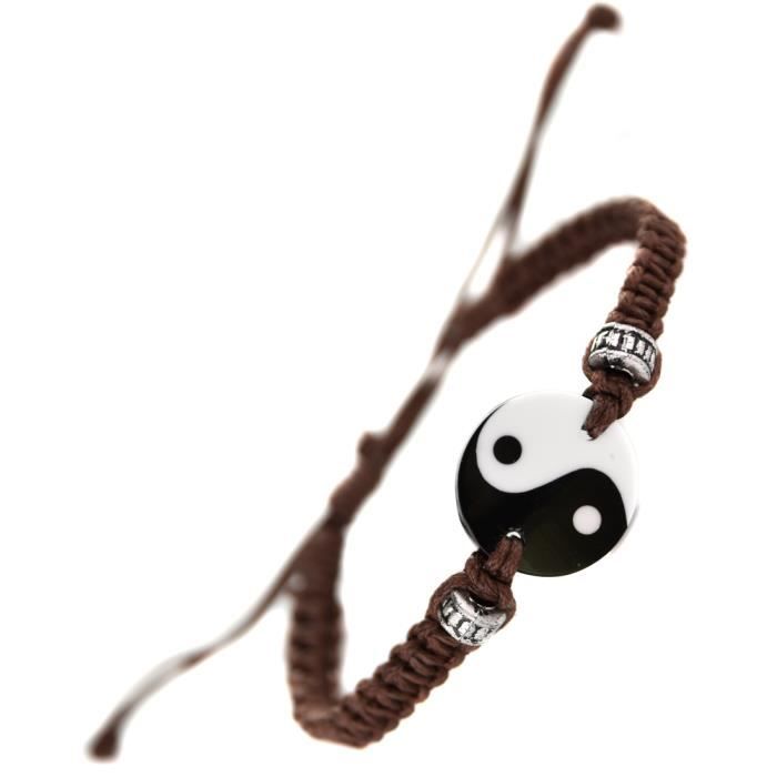 Bracelet soie Shamballa Yin Yang homme - Bijoux Hommes/Bracelets - Rêve d'argent