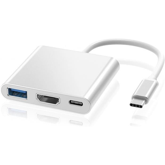Type C vers HDMI USB 3.0 USBC Câble adaptateur 3 in 1 Hub Windows