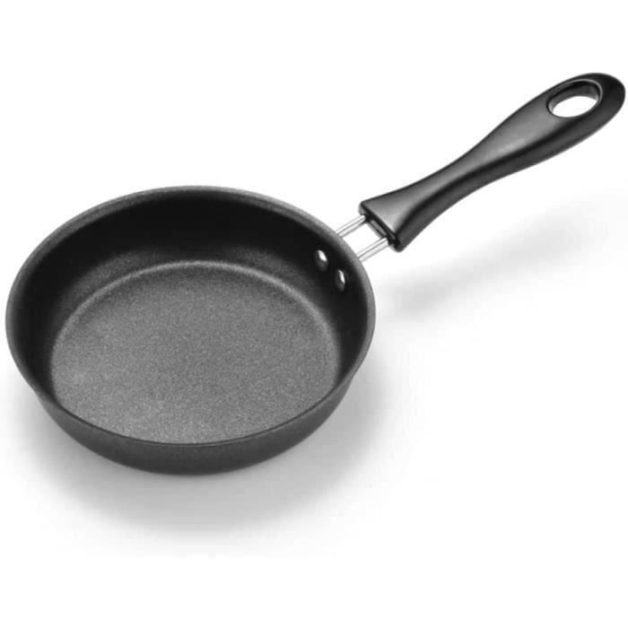 Mini Poêle Antiadhésive En Acier Inoxydable 13 Cm - Pour œufs, Omelettes, Pancakes - Poignée 14 Cm