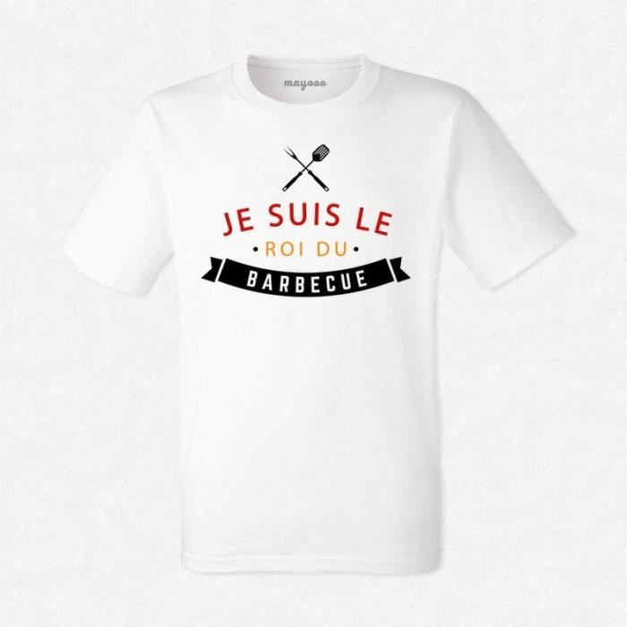 T-shirt Le roi du barbecue Blanc - Cdiscount Prêt-à-Porter