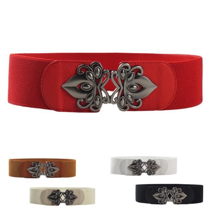 Ceinture Large Femmes en Cuir avec /Élastique Accessoire Mode Multi-tailles