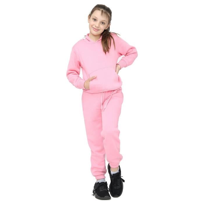 Survêtement Camouflage Fille - Haut et Bas Jogging - Rose - Manches longues - 5-13 Ans