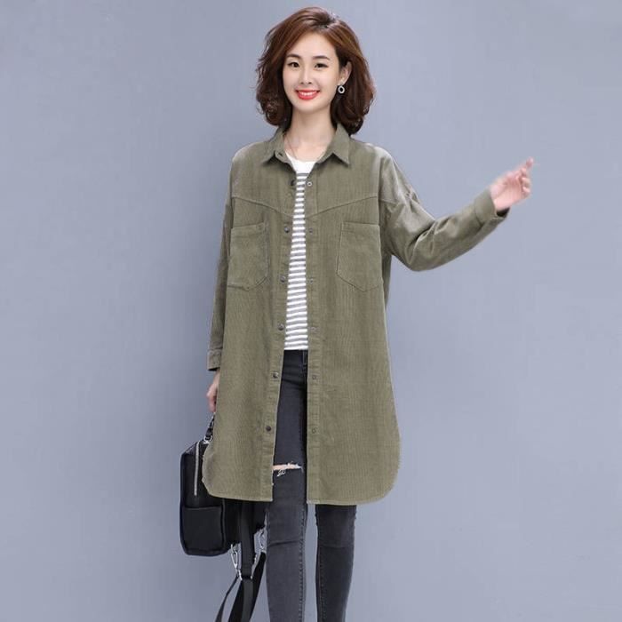 Manteau En Velours Côtelé Pour Femmes - Hoodie Patchwork Vintage Oversize Style Collège