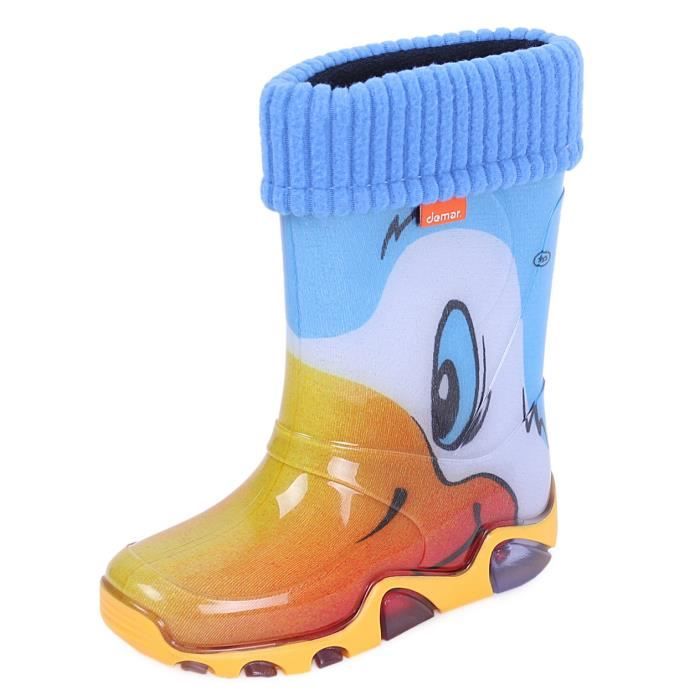 Bottes de pluie enfant DEMAR motif canard bleu/jaune PVC
