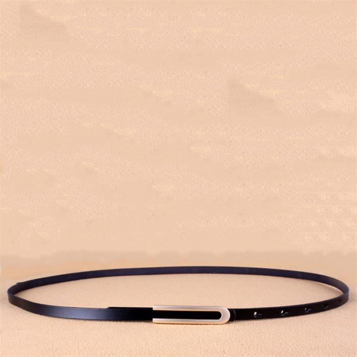 Ceinture Femme Noire Tressée Avec Boucle Argentée - Taille 12 (S) - Occasion