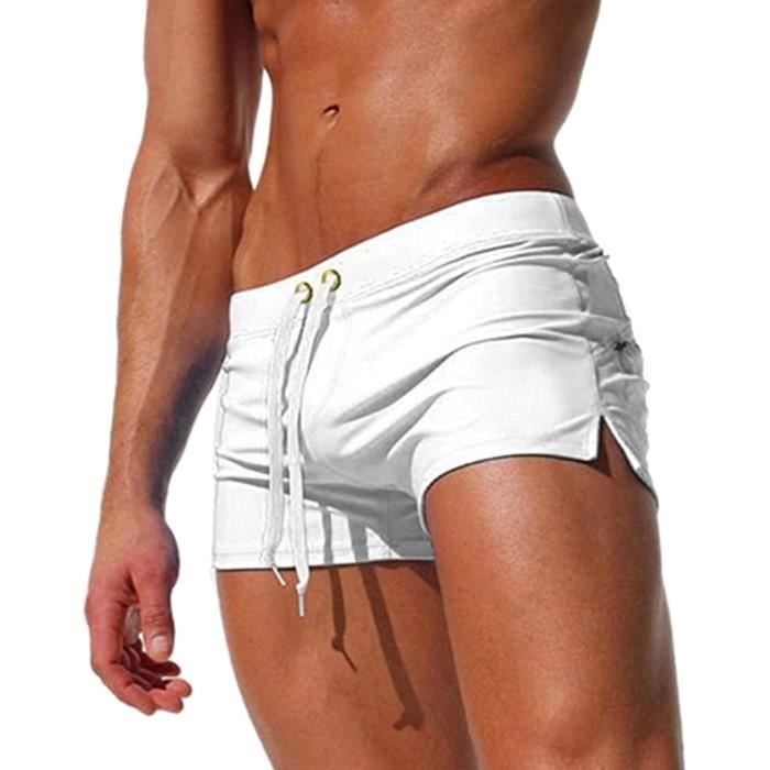 Maillot de Bain Homme Boxers Transparent Shorts de Bain Plage
