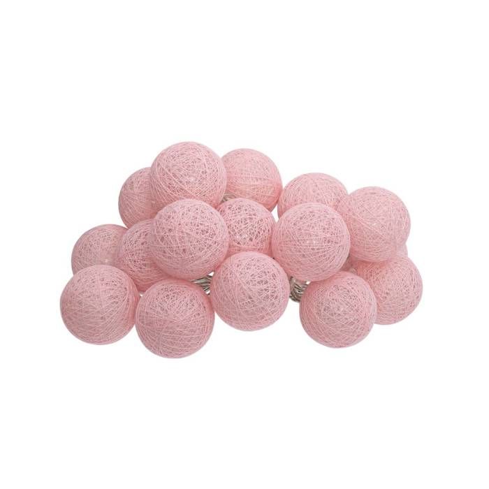 Guirlande LED 16 boules pile rose clair L255cm - Atmosphera Créateur dintérieur