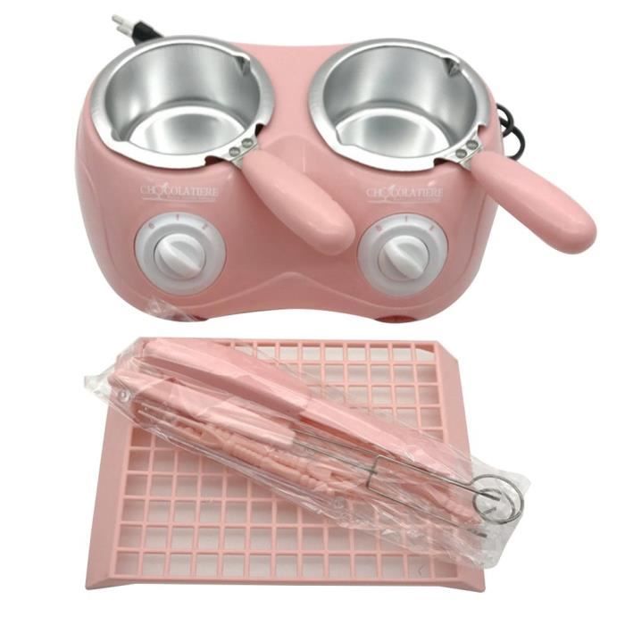 Lot 2 Pots Fondant Chocolat Silicone Rouge & Vert – Chauffage Micro-ondes Avec Bec Verseur – Moule Chocolat Facile à Nettoyer