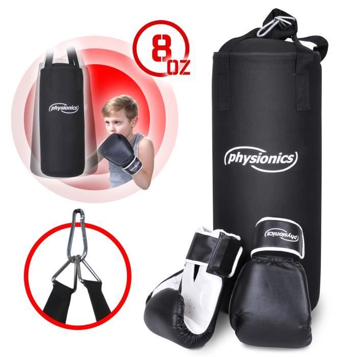 Physionics® Sac de Frappe pour Enfants - avec Gants - Sac de Boxe