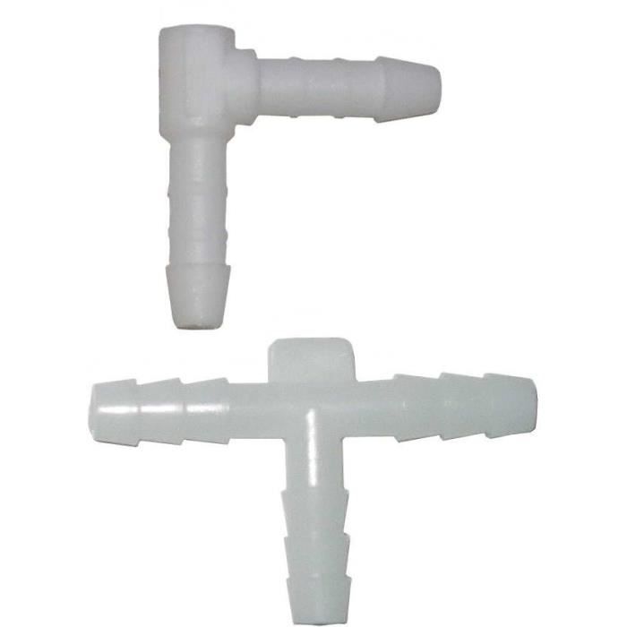 Deux raccords/connecteurs droits pour flexible de lave-glace de 4 mm