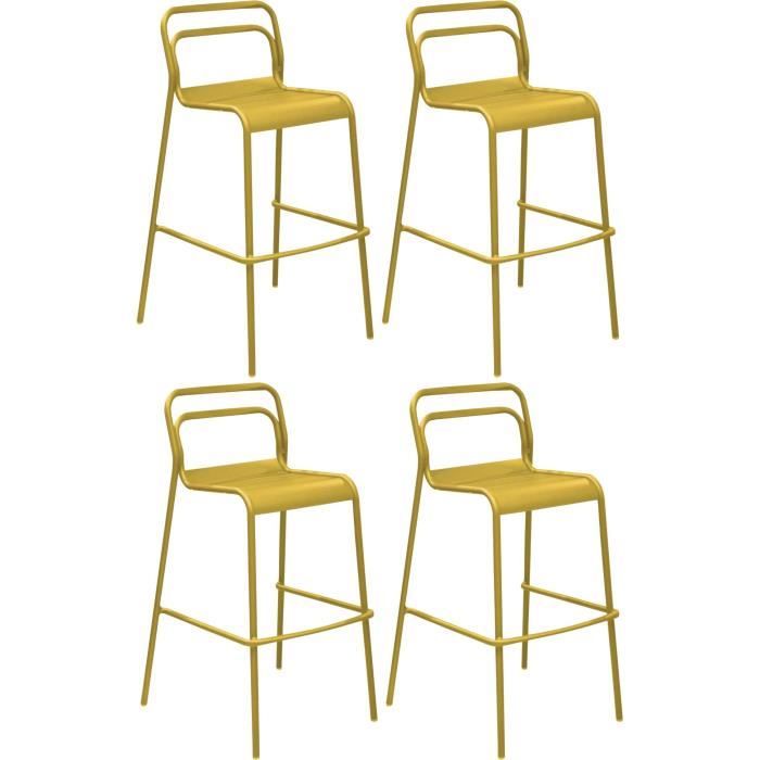 chaises de bar en aluminium eos (lot de 4) tournesol